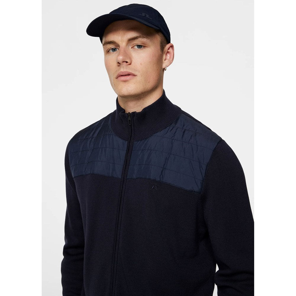 J.Lindeberg Bridge Knitted Hybrid Golf Sweater - JL Navy