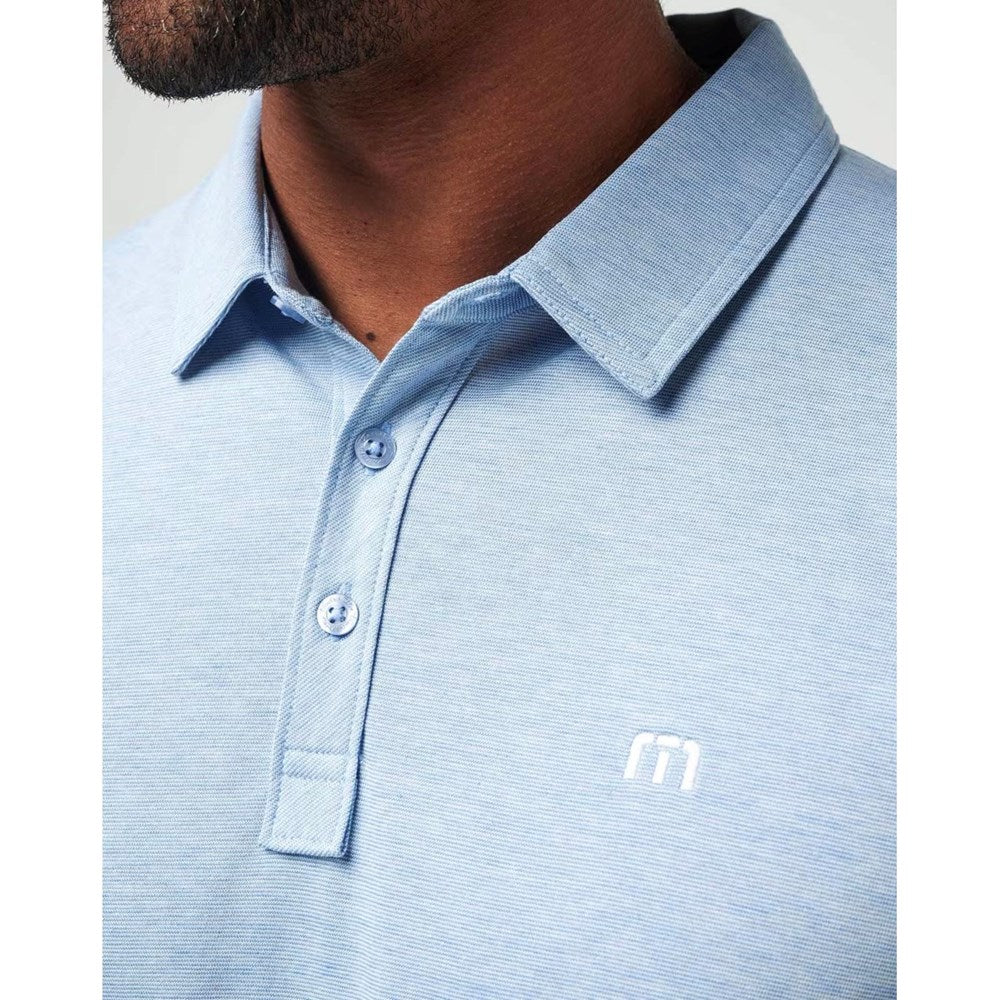 Travis Mathew The Zinna Polo - Heather Light Blue