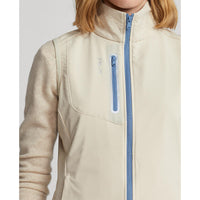 RLX Ralph Lauren Women's Tech Terry Full Zip Golf Vest - Sand Heather/Hatteras Blue