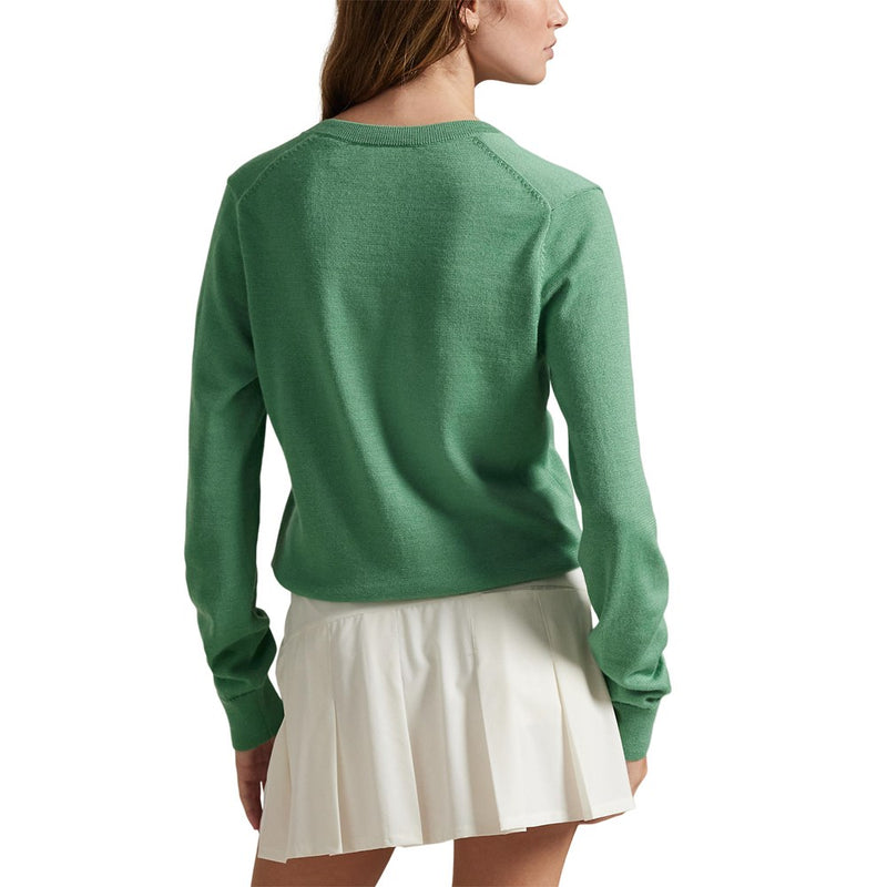 RLX Ralph Lauren Women's Wool-Blend V-Neck Sweater - Haven Green