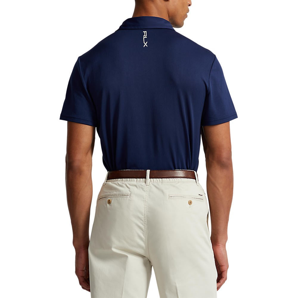 RLX Ralph Lauren Jacquard Performance Polo Shirt - Navy Herringbone