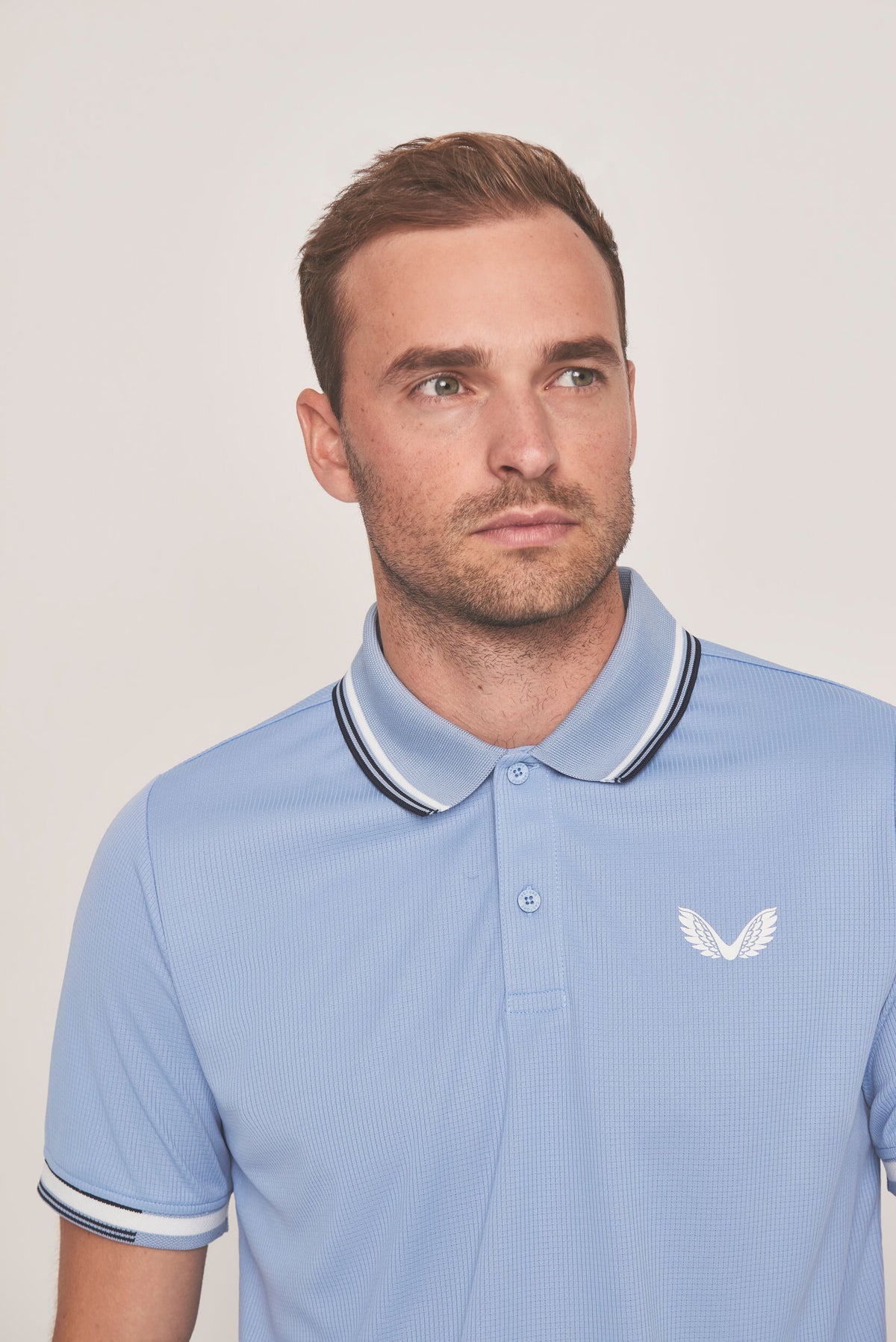 Castore Tipped Golf Polo Shirt - Sky