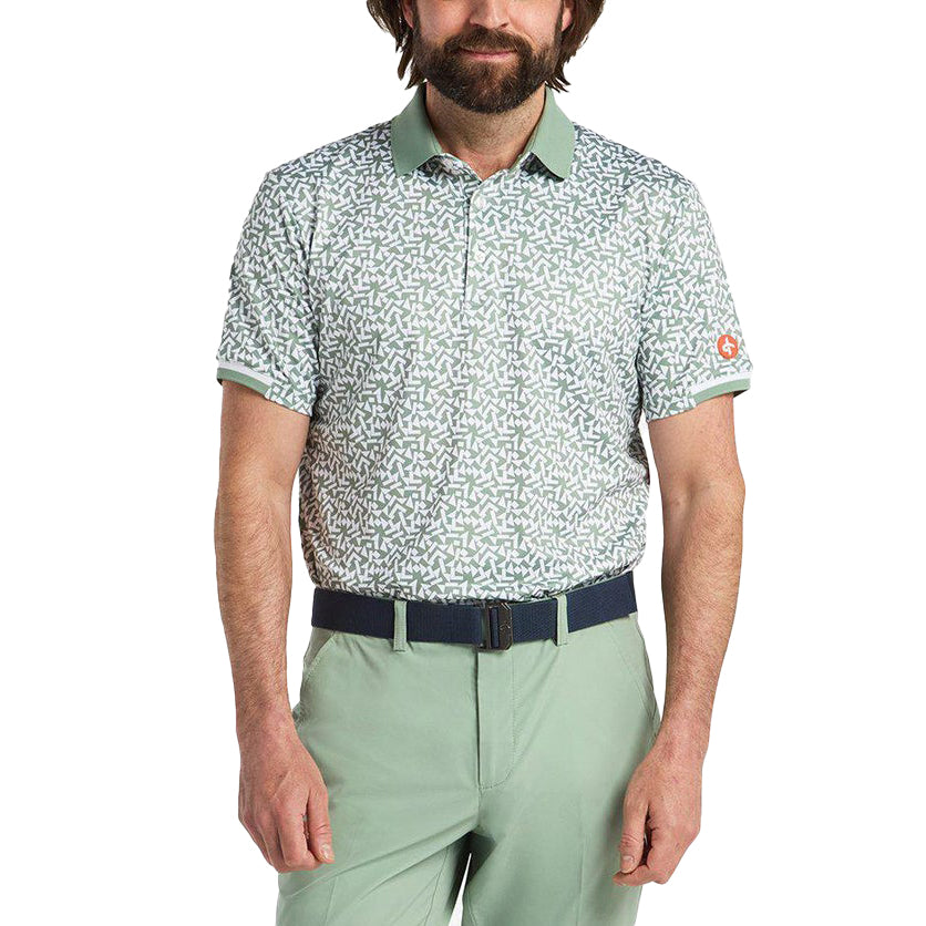 Cross Camo Golf Polo Shirt - Milky Jade