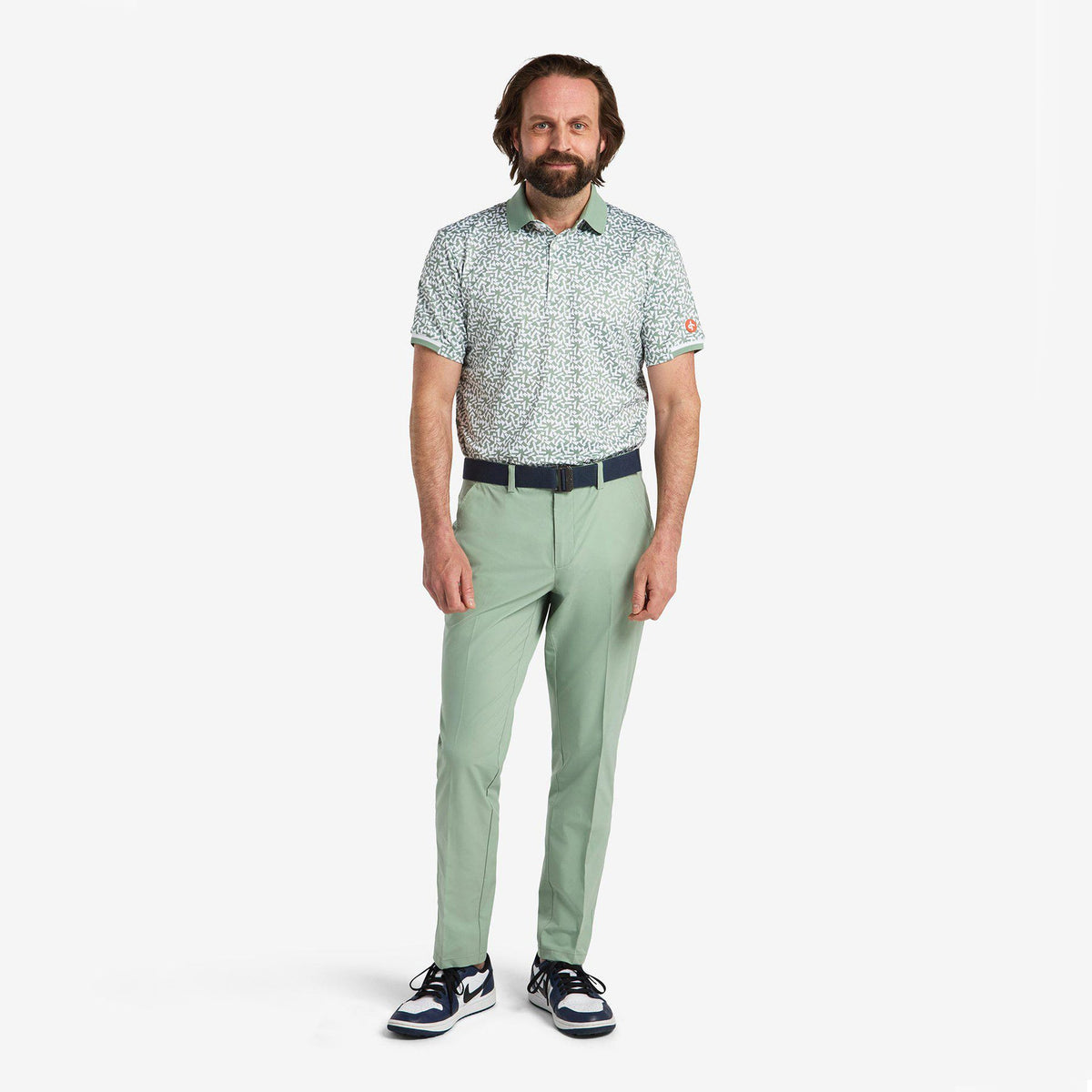 Cross Camo Golf Polo Shirt - Milky Jade