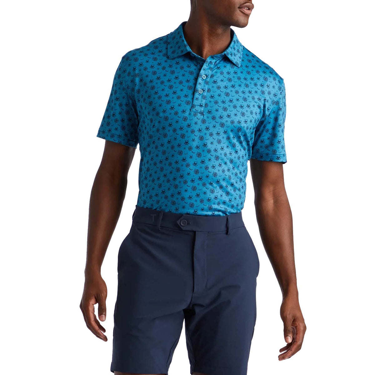 G/Fore Skull & T'S Tech Golf Shirt - Petrol