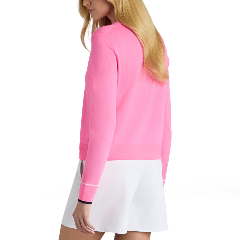 G/Fore Women's Happy G's Merion Wool Golf Sweater - Knockout Pink