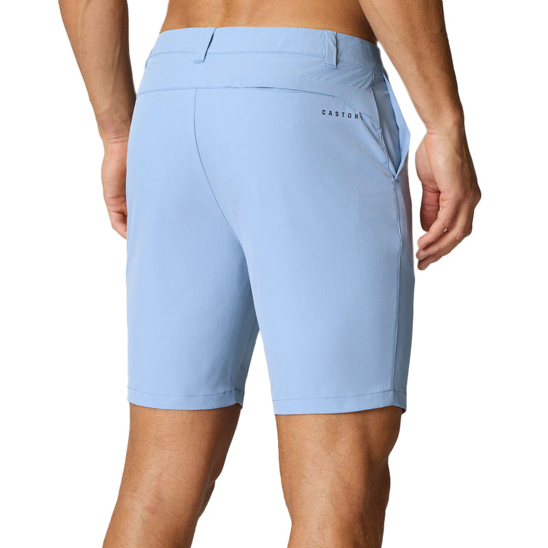 Castore Lightweight Club Golf Shorts - Sky Blue/ Midnight Navy