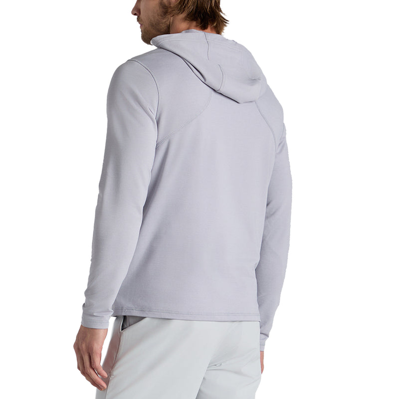 G/Fore Brushed Back Tech Golf Hoodie - Light Grey Melange