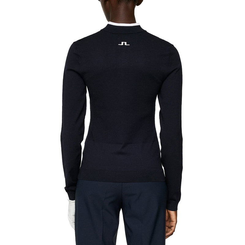 J.Lindeberg Women's Anna Knitted Zip Golf Sweater - JL Navy