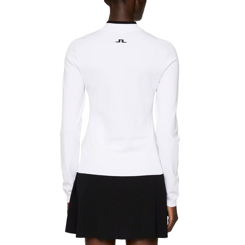 J.Lindeberg Women's Anna Knitted Zip Golf Sweater - White