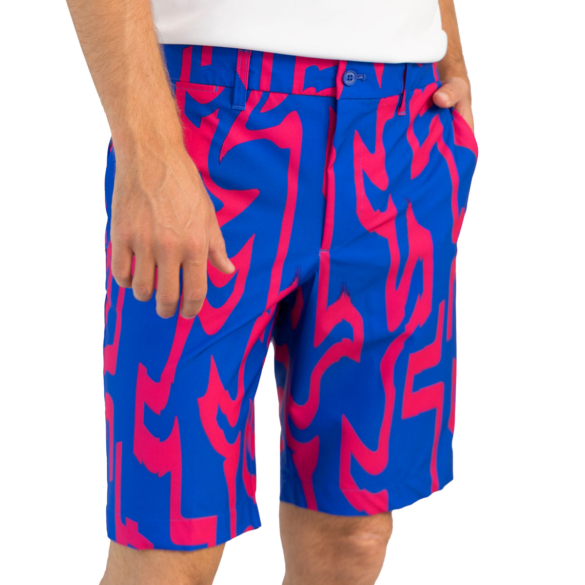 J.Lindeberg Eloy Print Golf Shorts - Glitch Bridge Club Blue