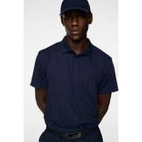 J.Lindeberg Bison Regular Fit Jacquard Golf Polo Shirt - JL Navy