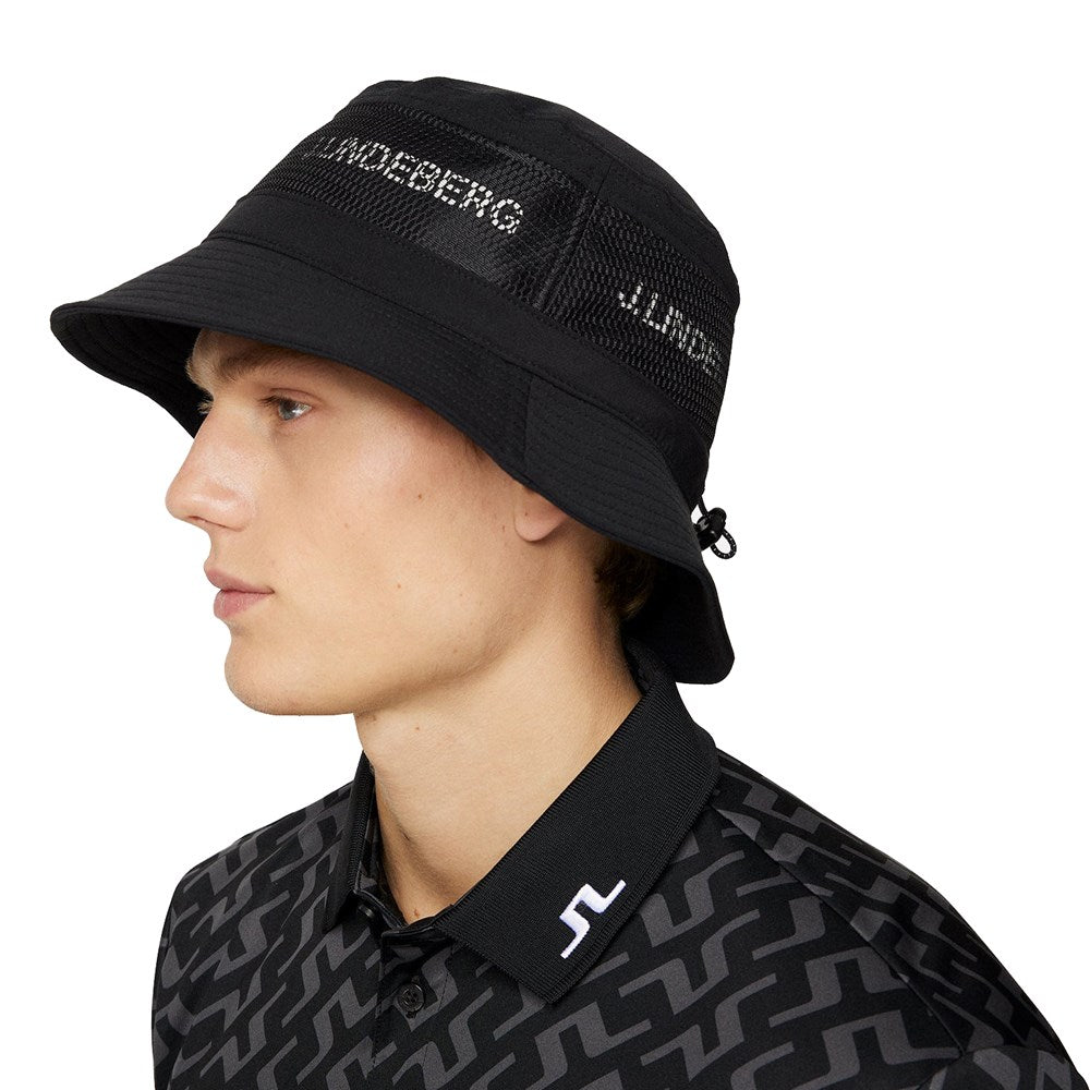 J.Lindeberg Denver Stripe Golf Bucket Hat - Black