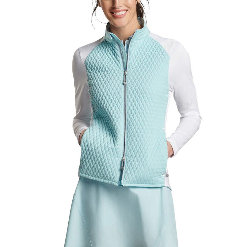 Peter Millar Women's Merge Hybrid Golf Jacket - Blue Spruce/ White