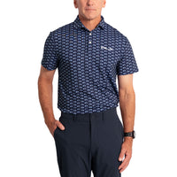 RLX Ralph Lauren Printed Lightweight Airflow Golf Shirt - French Navy Mini Moped