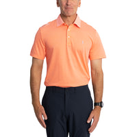 RLX Ralph Lauren Tour Pique Polo Shirt - Classic Peach/White