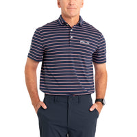 RLX Ralph Lauren YD Stripe Lightweight Airflow Polo - French Navy Multi