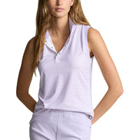 RLX Ralph Lauren Women's Printed Airflow Sleeveless Polo - Mini Gingham/Flower Purple