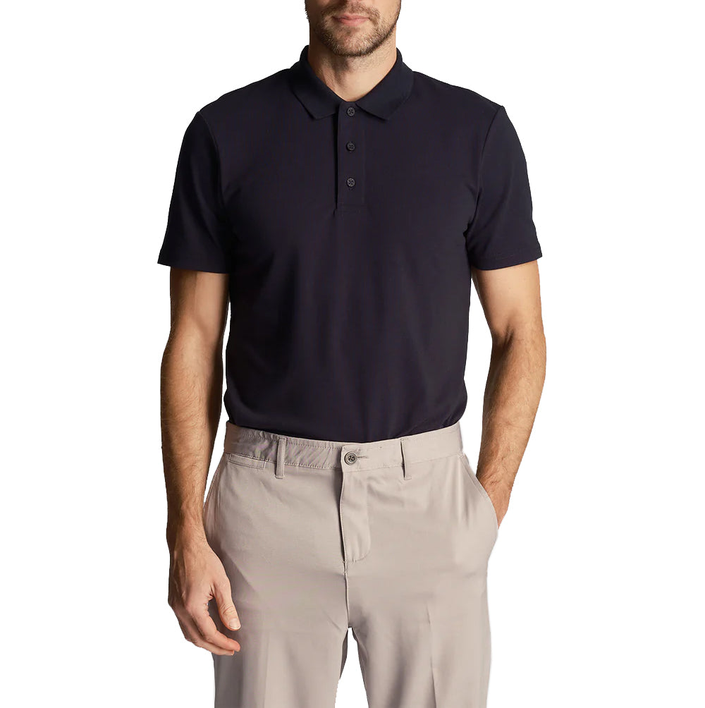 Lyle & Scott Tonal Eagle Golf Tech Polo Shirt - Dark Navy