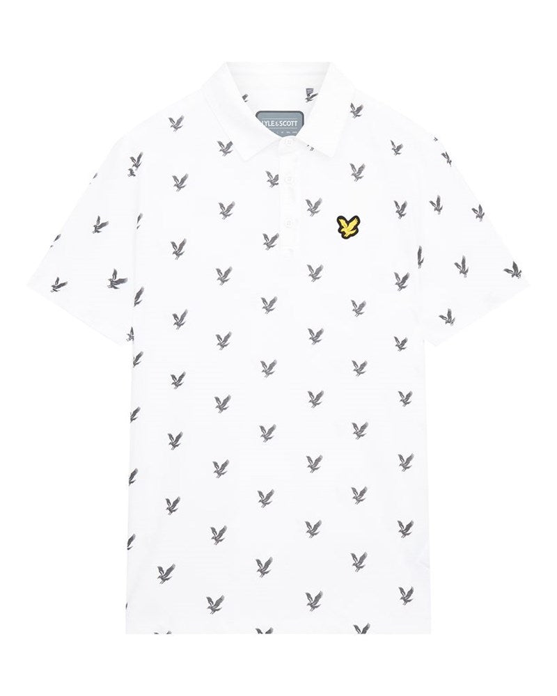 Lyle & Scott Eagle Print Polo Shirt - White