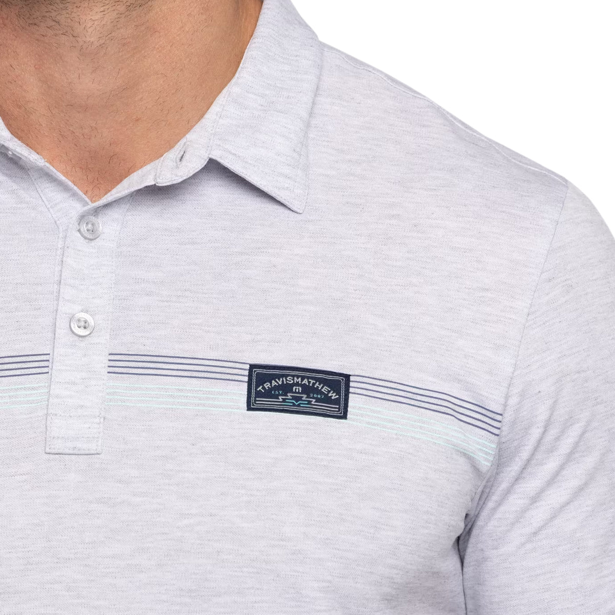 Travis Mathew Neotropical Golf Polo Shirt - Heather Light Grey