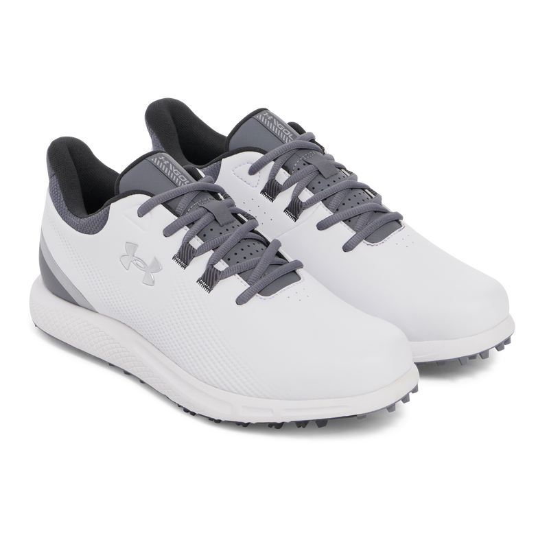 Under Armour Drive Medal Spikeless Golf Shoes - White/Titan Grey