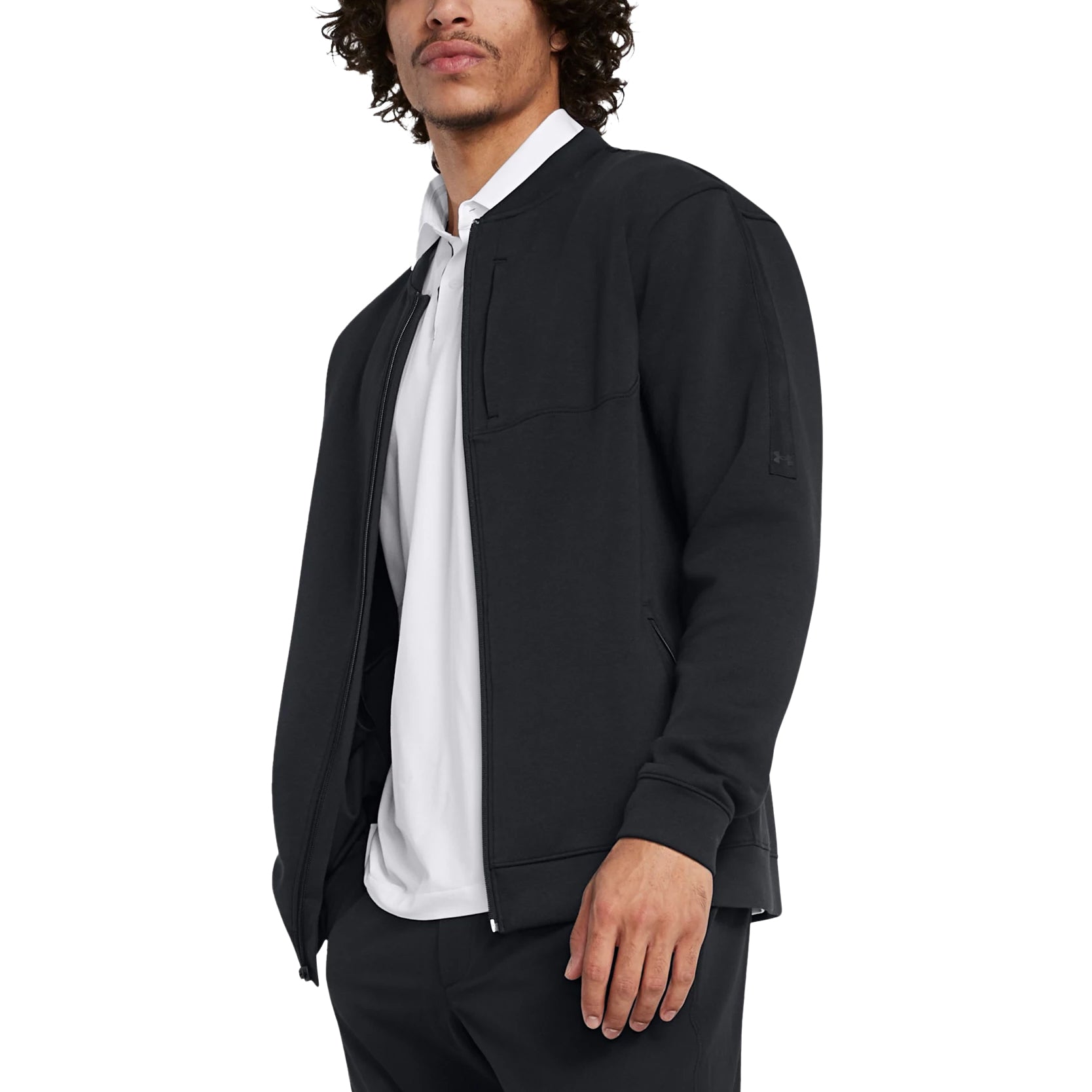 Under Armour Tour Tips FZ Water Resistant Golf Bomber Jacket Black