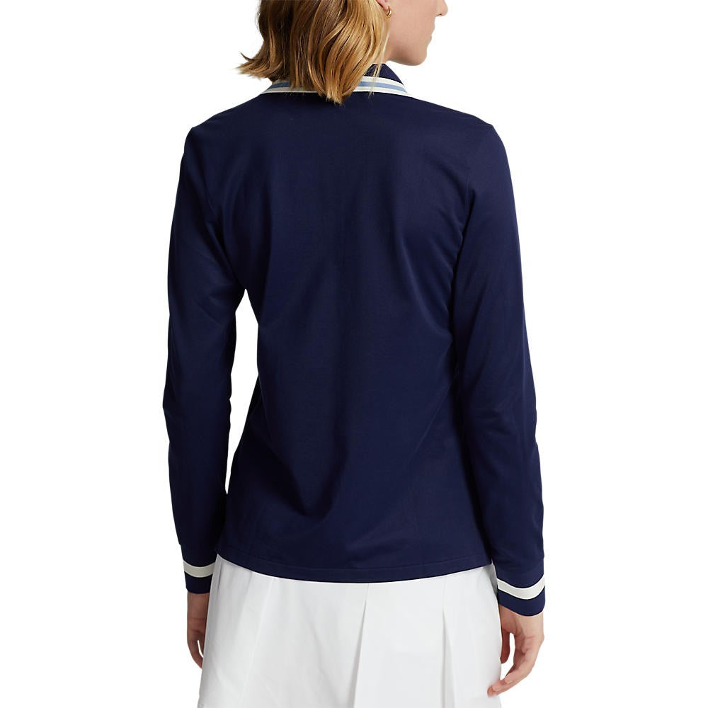 RLX Ralph Lauren Women's Tour Pique Long Sleeve Golf Polo Shirt - French Navy