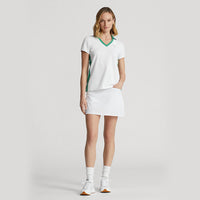 RLX Ralph Lauren Women's Tour Pique - Pure White/Raft Green