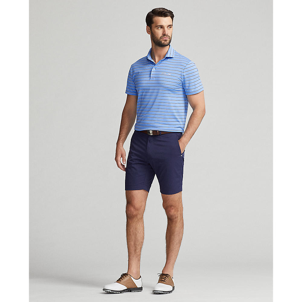 RLX Ralph Lauren YD Stripe Lightweight Airflow Polo - Florida Blue Multi