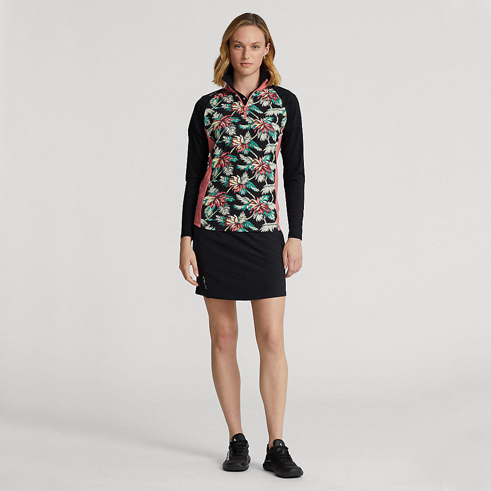 RLX Ralph Lauren Women's UV Jersey 1/4 Zip Pullover - Island Bamboo Floral Multi