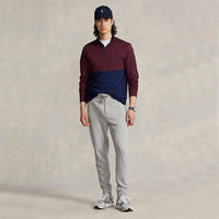 Polo Performance Ralph Lauren 1/4 Zip Peached Jersey - Harvard Wine/French Navy