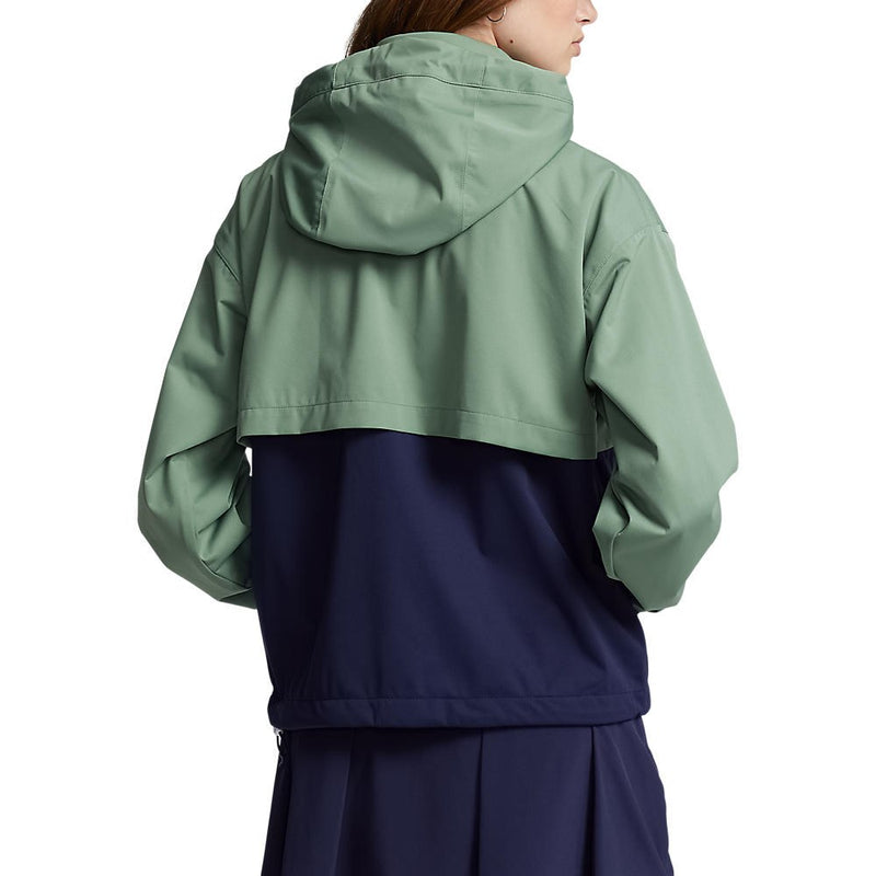 RLX Ralph Lauren Women's Packable Waterproof Hooded Jacket - Fatigue/French Navy