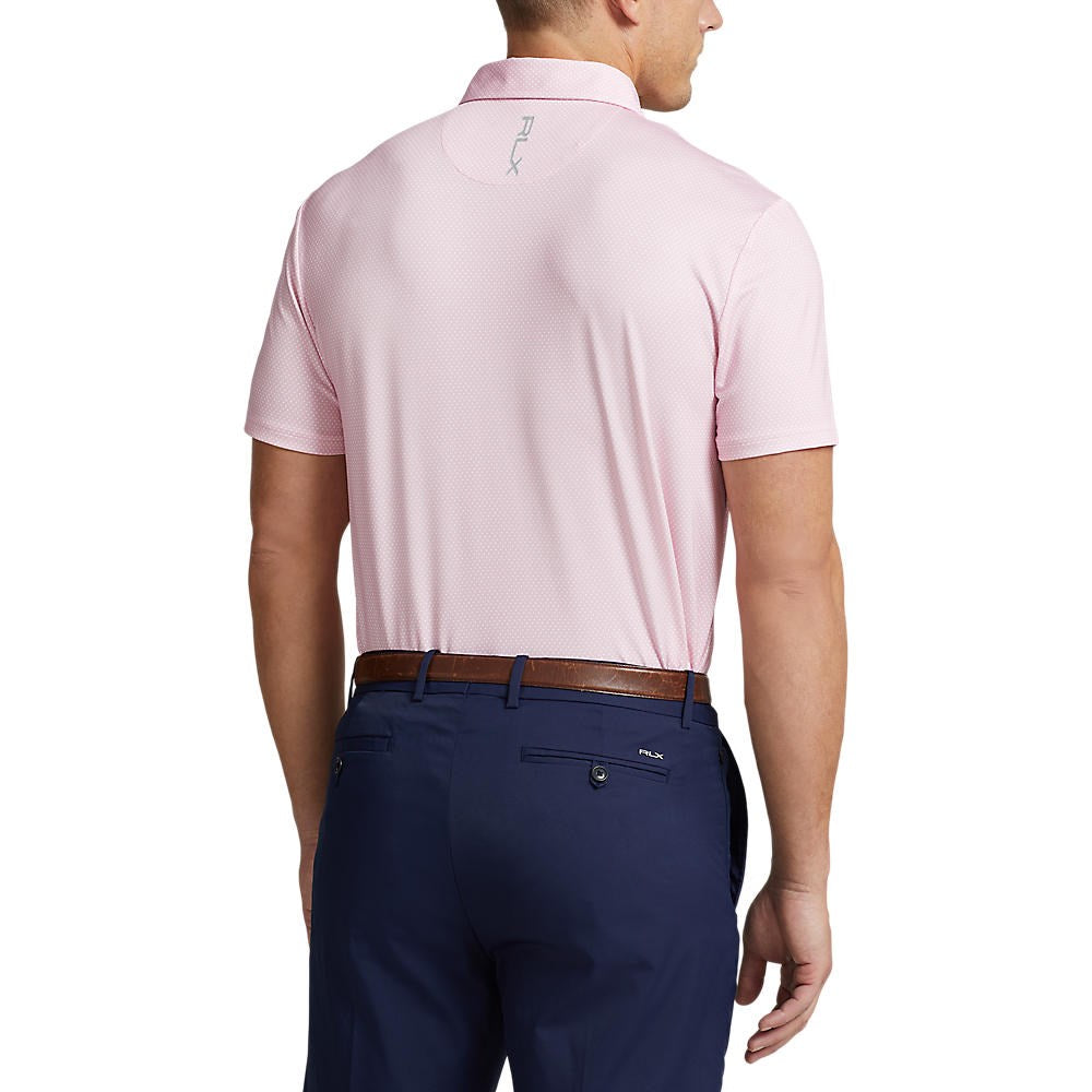 RLX Ralph Lauren Printed Airflow Performance Golf Shirt - Pink Flamingo Pin Dot