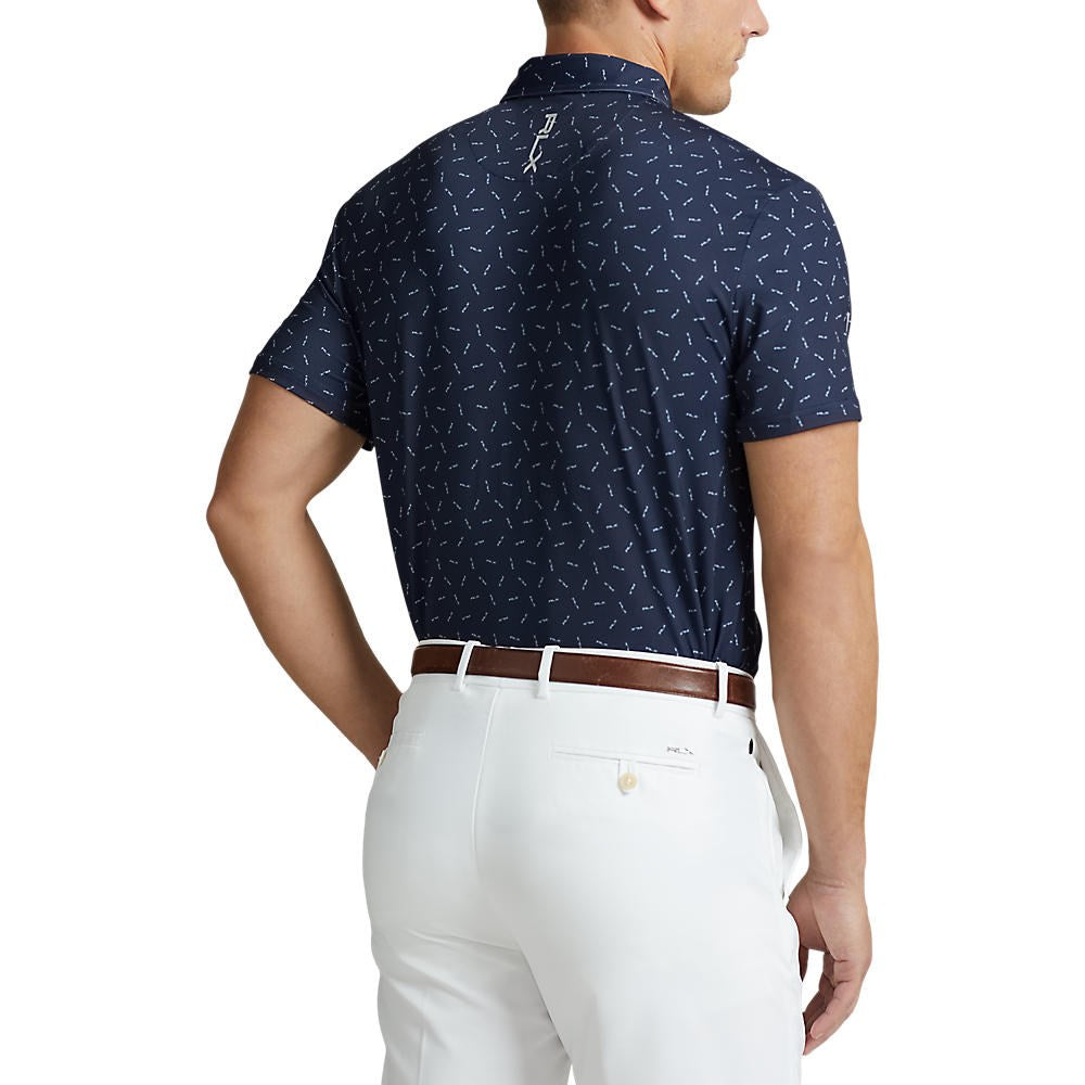 RLX Ralph Lauren Printed Lightweight Airflow Golf Shirt - French Navy Micro RLX Toss