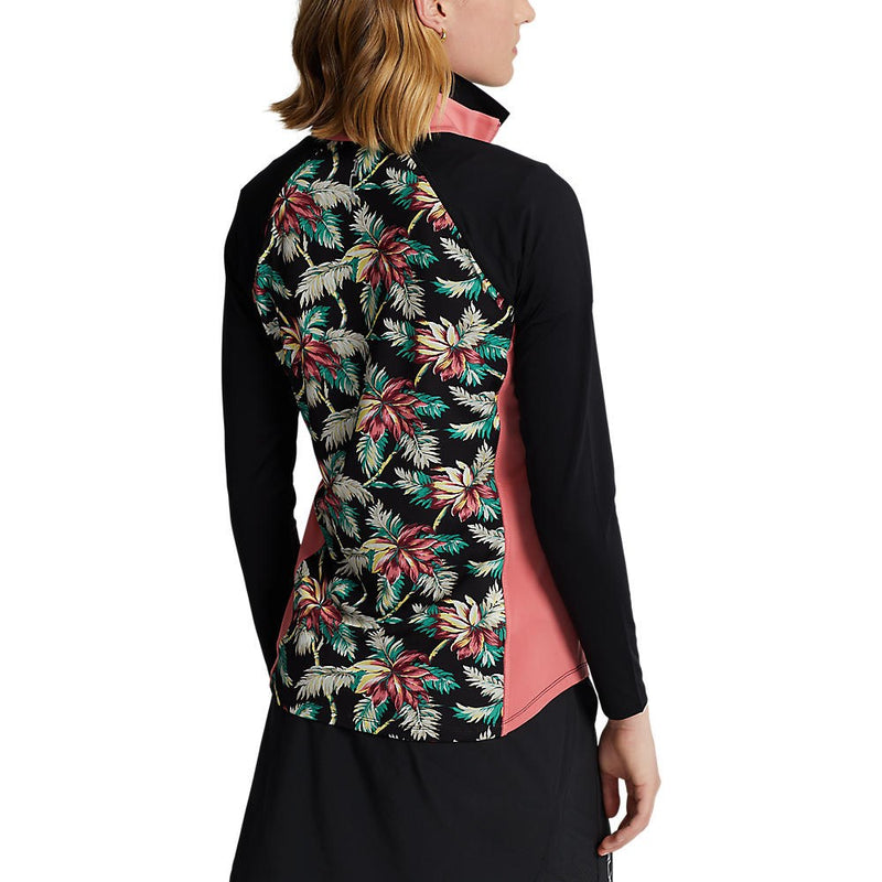 RLX Ralph Lauren Women's UV Jersey 1/4 Zip Pullover - Island Bamboo Floral Multi