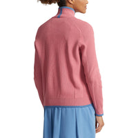 RLX Ralph Lauren Women's Coolmax 1/4 Zip Pullover - Desert Pink/Hatteras Blue