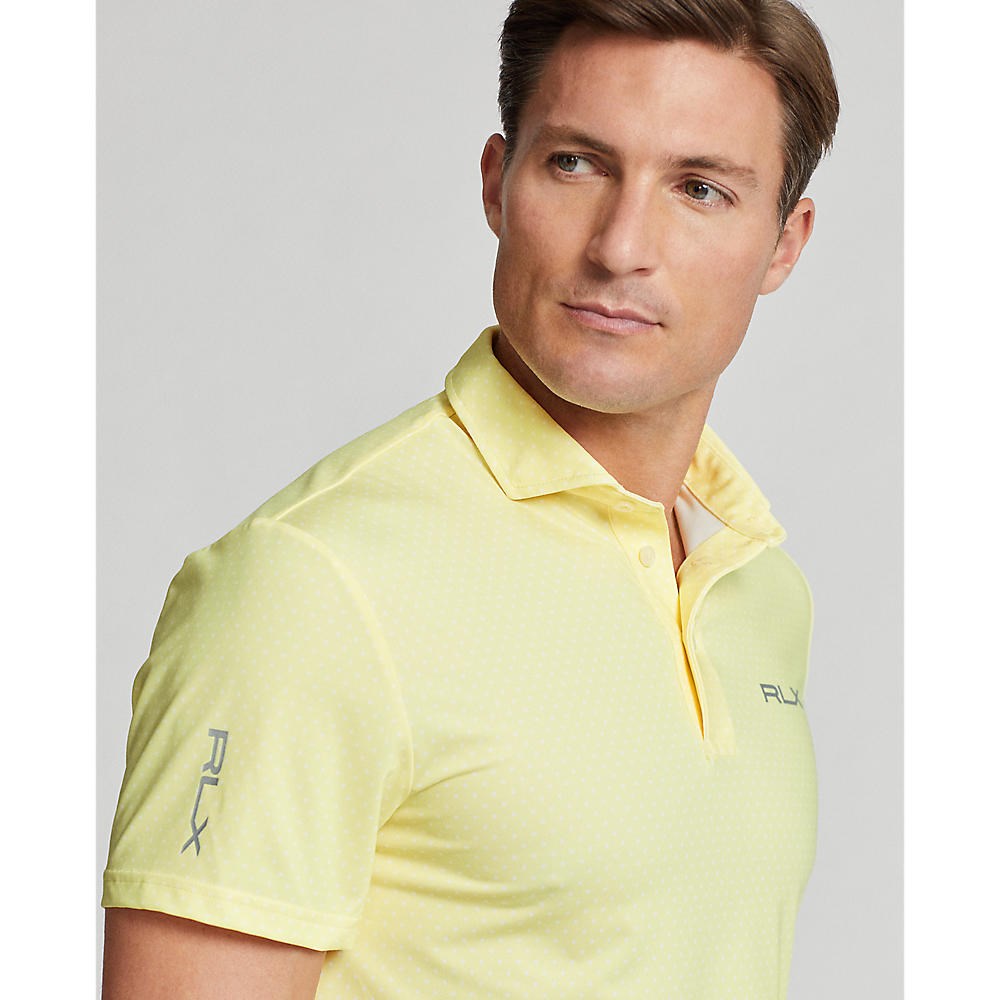 RLX Ralph Lauren Printed Lightweight Airflow Performance Polo - Preppy Dot Bristol Yellow