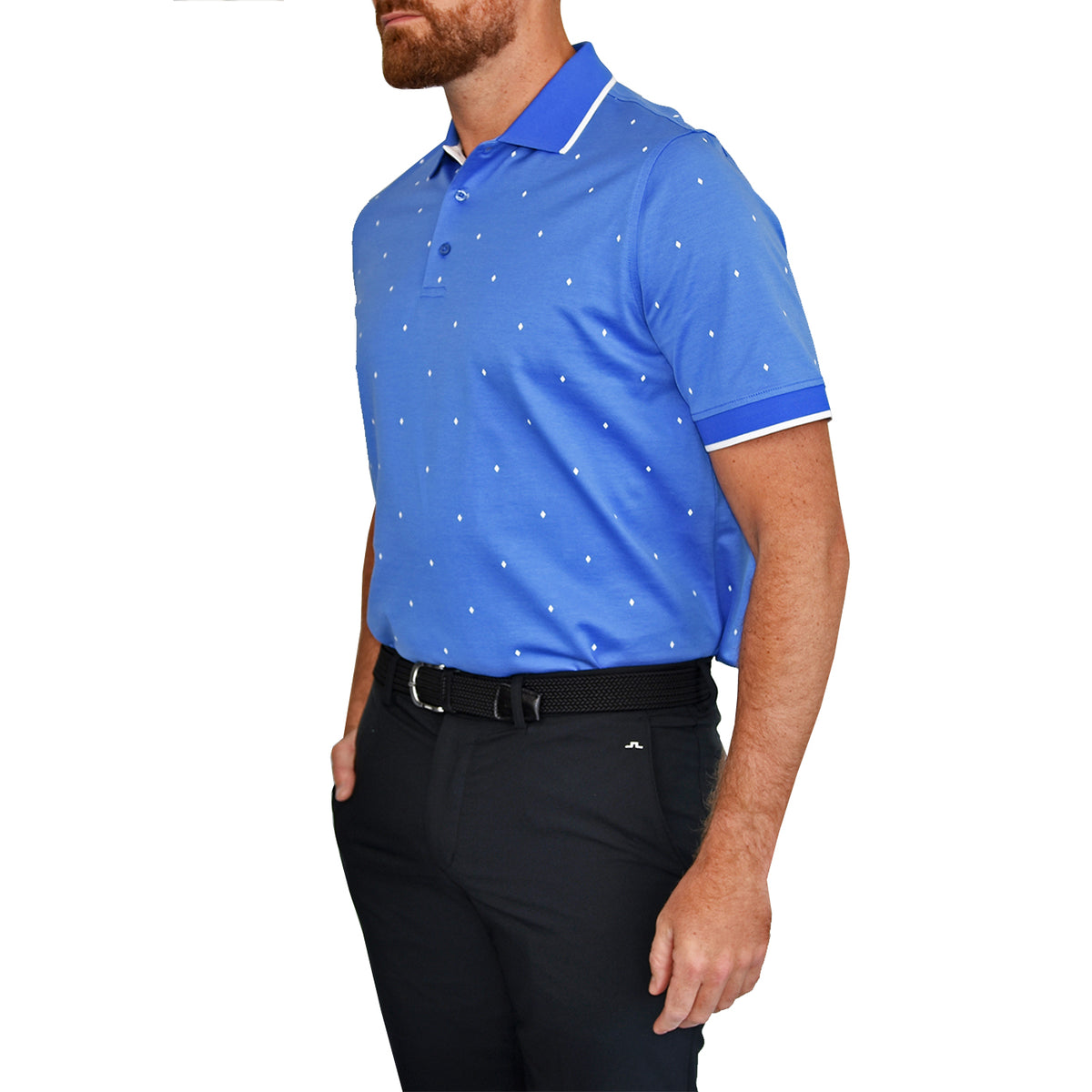 Glenmuir Orkney Mercerised Cotton Luxury Golf Polo - Tahiti/White