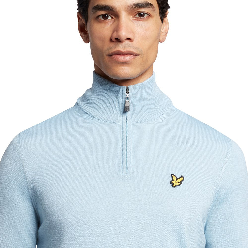 Lyle & Scott Core 1/4 Zip Merino Mix - Blue Shore