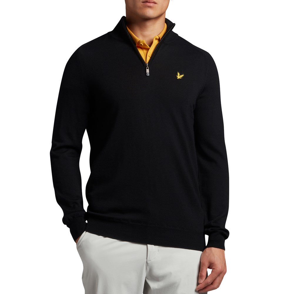 Lyle & Scott Merino 1/4 Zip Pullover - Jet Black