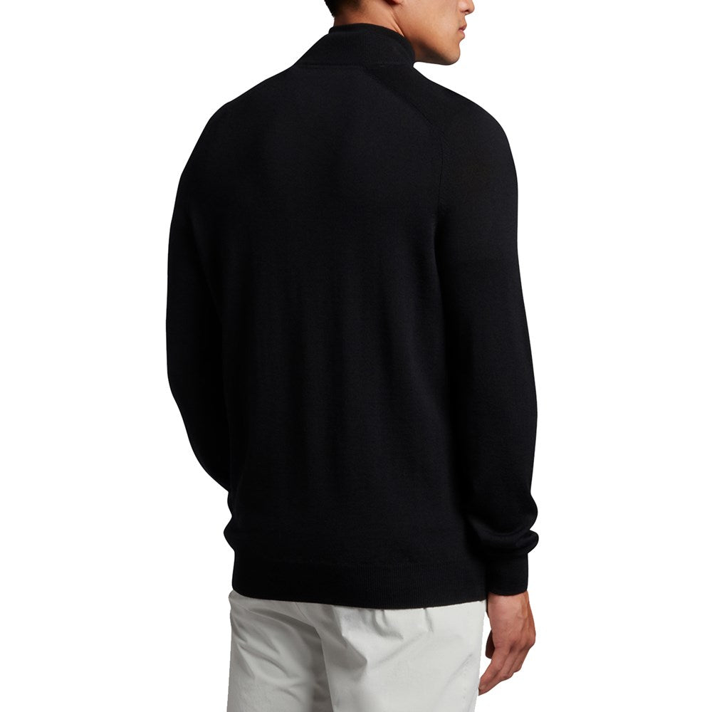 Lyle & Scott Merino 1/4 Zip Pullover - Jet Black