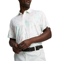 Puma Mattr Tropi-cool Golf Polo Shirt - Bright White/Minty Burst