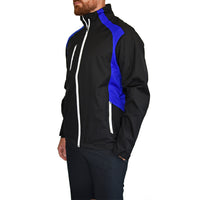 Sunderland Valberg Waterproof Golf Jacket - Black/Electric Blue/White