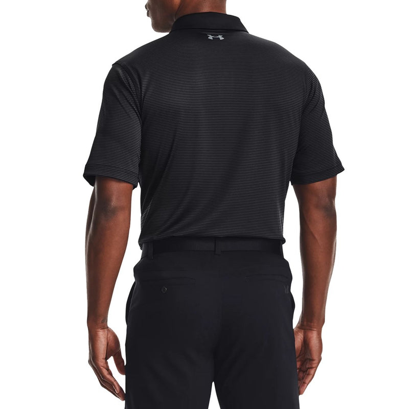 Under Armour Performance Stripe Golf Polo Shirt - Black/Jet Grey