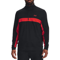 Under Armour Storm Half Zip Golf Mid-Layer - Black/Radio Red