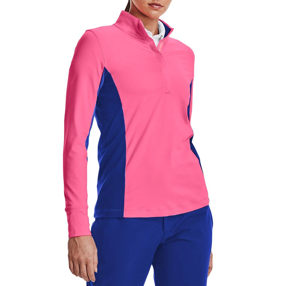 Under Armour Women's Storm Mid-Layer Golf 1/2 Zip - Pink Punk/Versa Blue