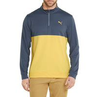 Puma Gamer Colourblock Golf 1/4 Zip - Evening Sky/Mustard Seed