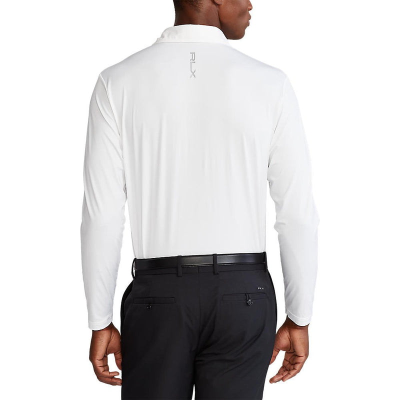 RLX Ralph Lauren Solid Airflow Performance Long Sleeve Polo - Pure White