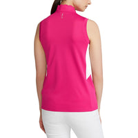 RLX Ralph Lauren Women's Mix Sleeveless Airflow Golf Shirt - Aruba Pink/Pure White